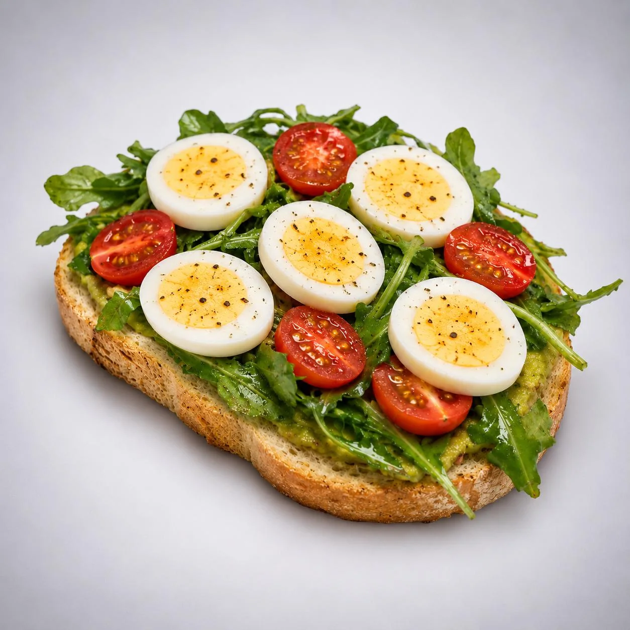 True Baristas avocado toast with eggs and tomatoes