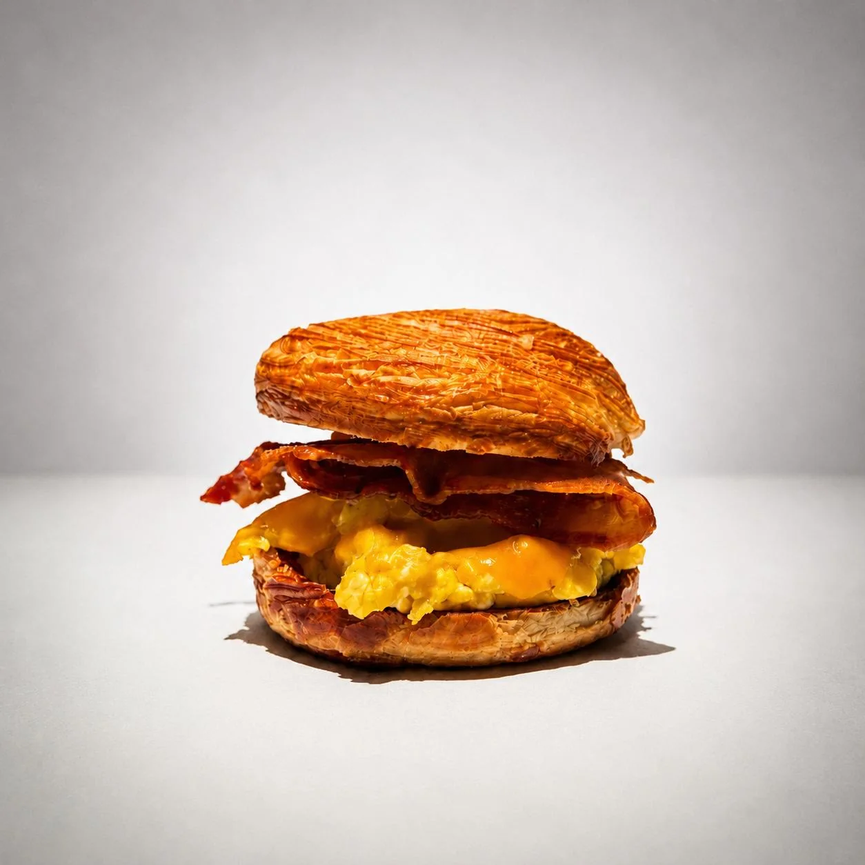The Elvis breakfast croissant with eggs, cheese and bacon