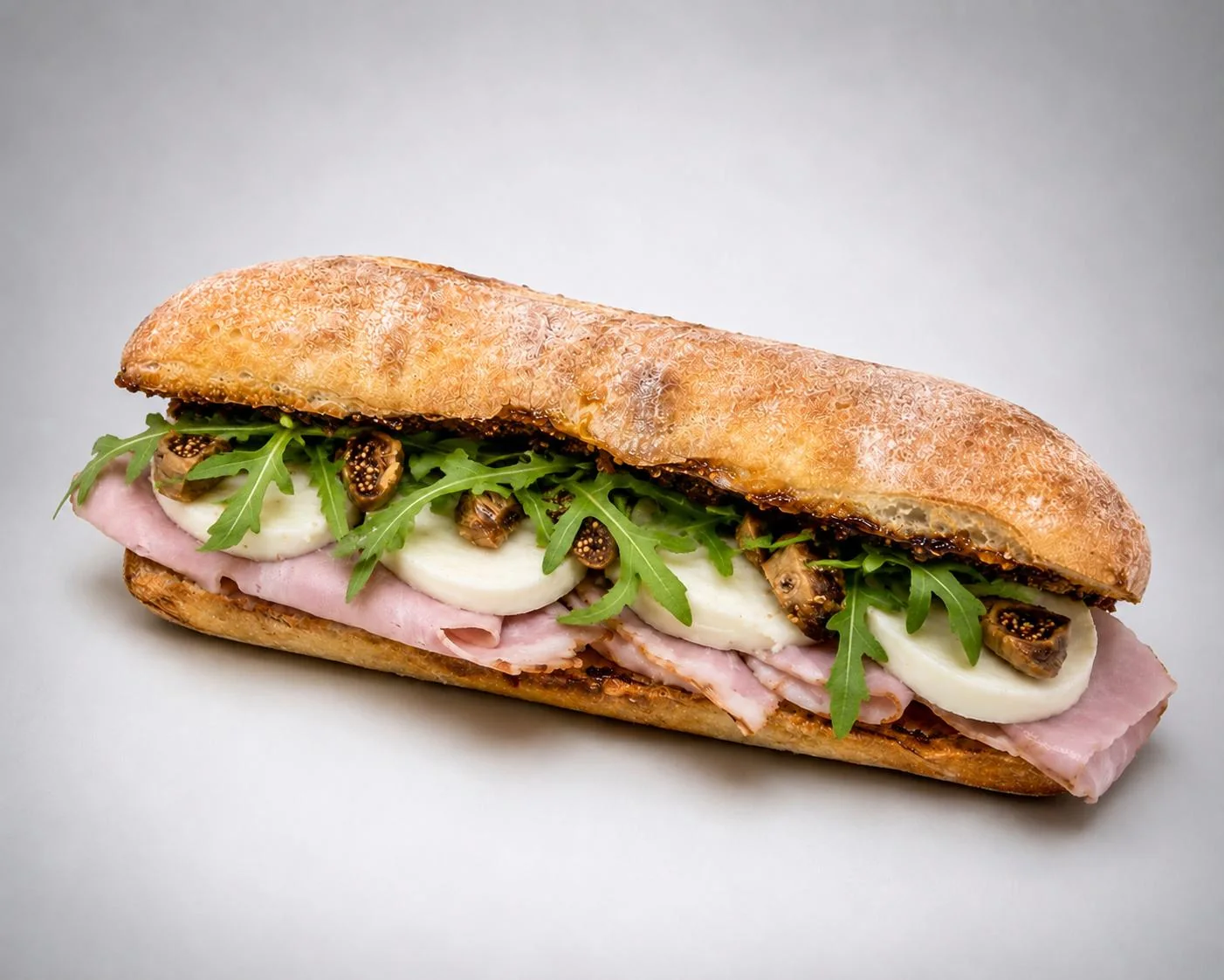 Ham, mozzarella and fig sandwich