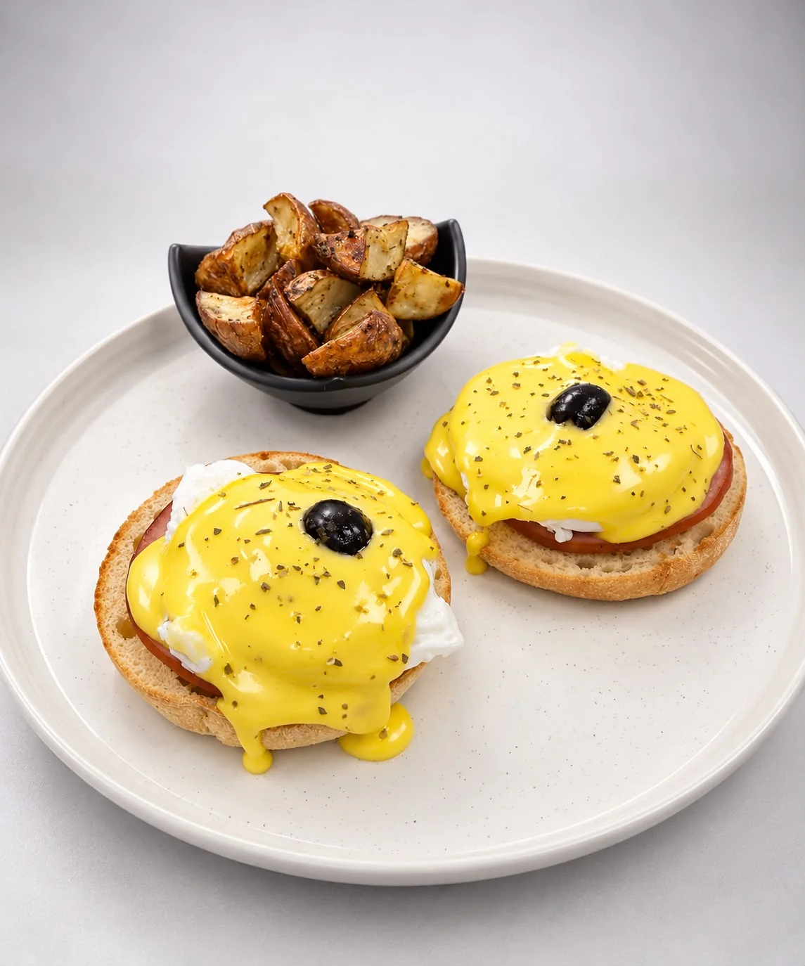 The Sinatra Benedict with poached eggs and hollandaise