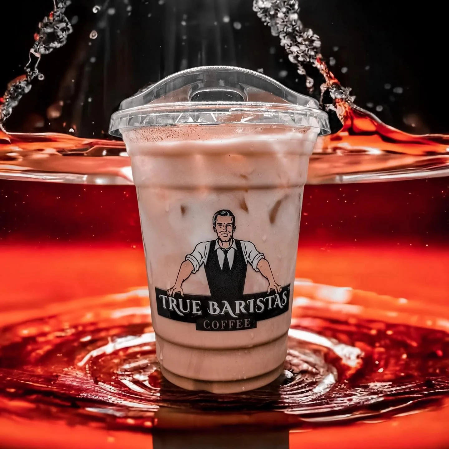 A True Baristas iced drink in a branded cup
