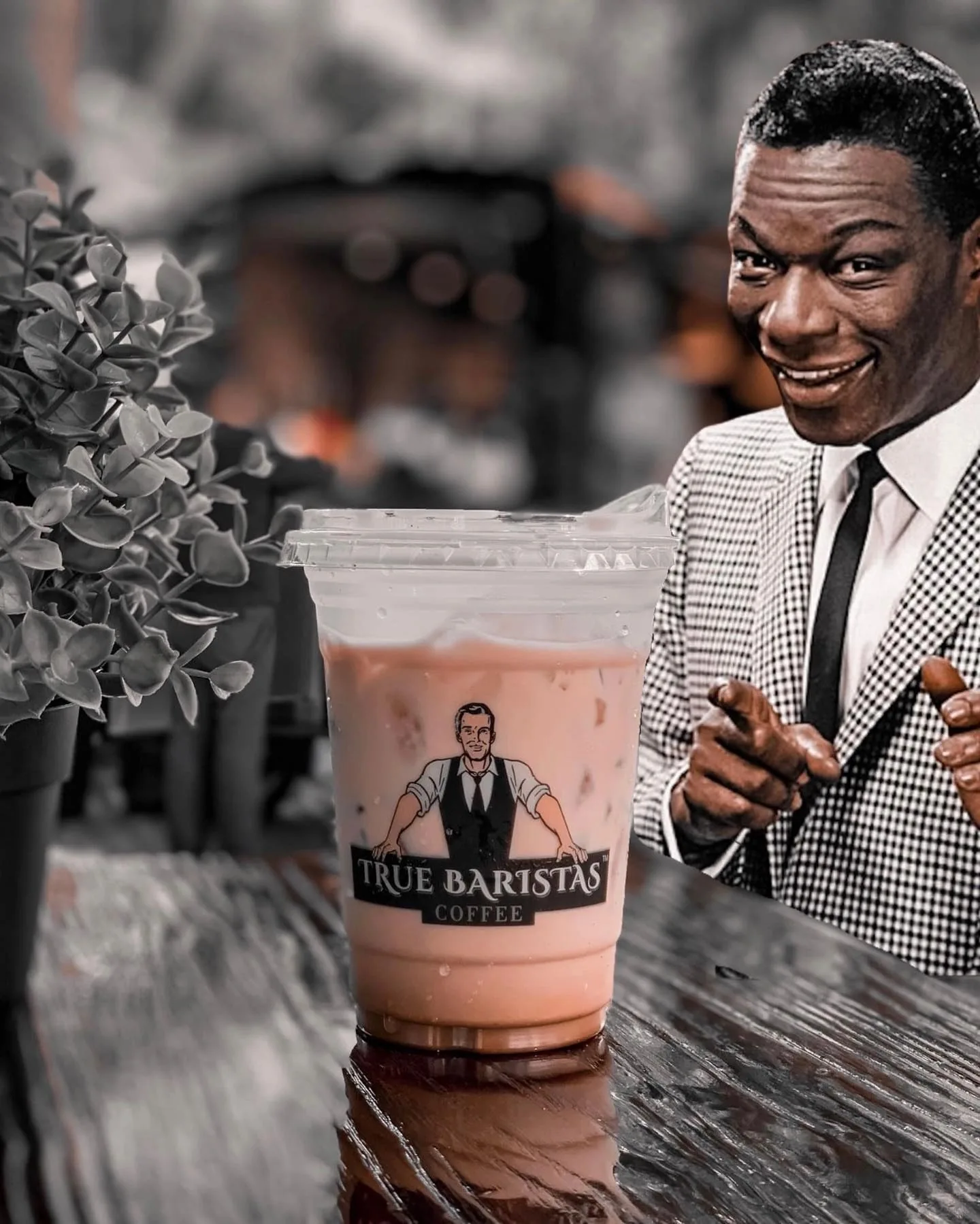 A branded True Baristas iced drink