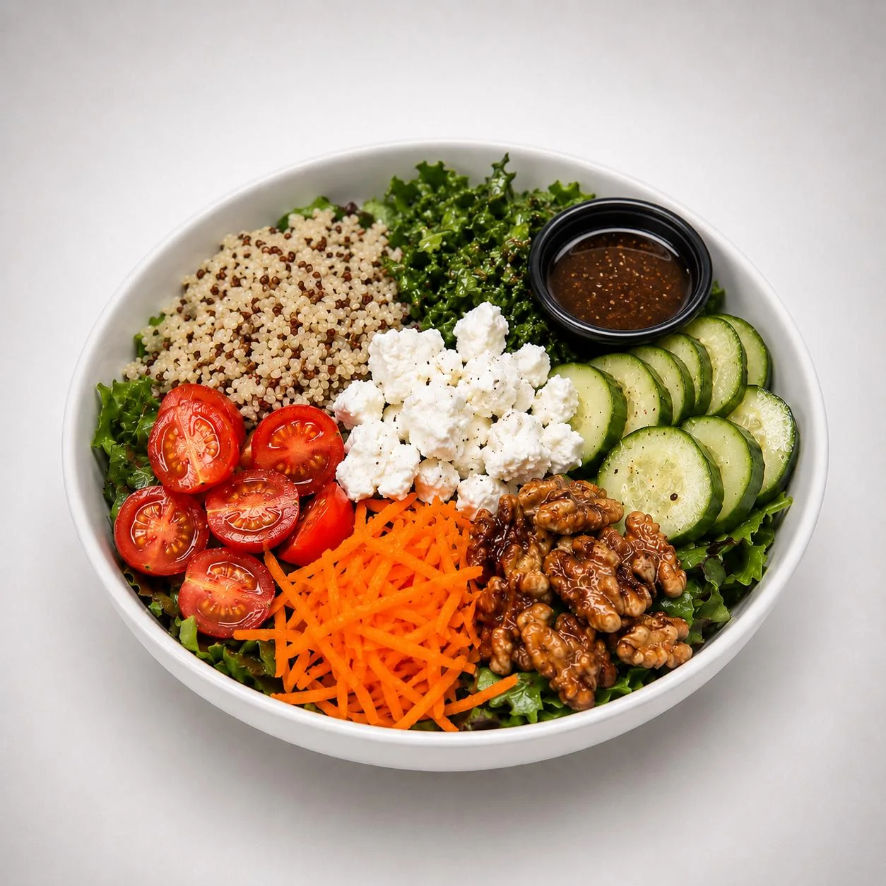 The Zen Bowl with greens, grains, goat cheese and walnuts