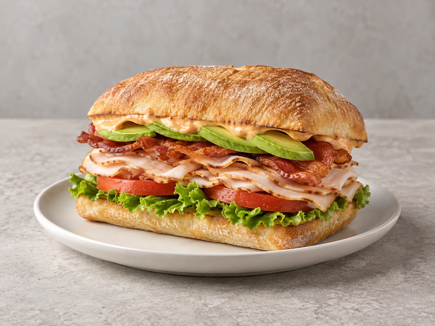 Editorial illustration of Avocado Turkey Club