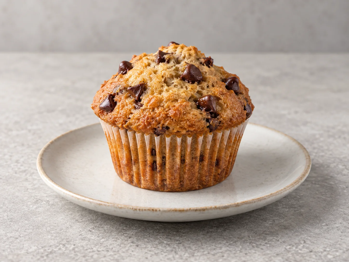 Editorial illustration of Banana Chocolate Chip Muffin