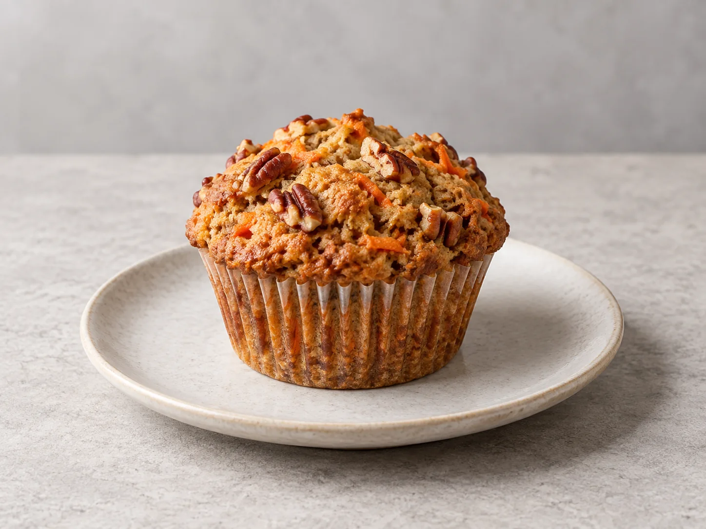 Editorial illustration of Carrot & Pecan Muffin