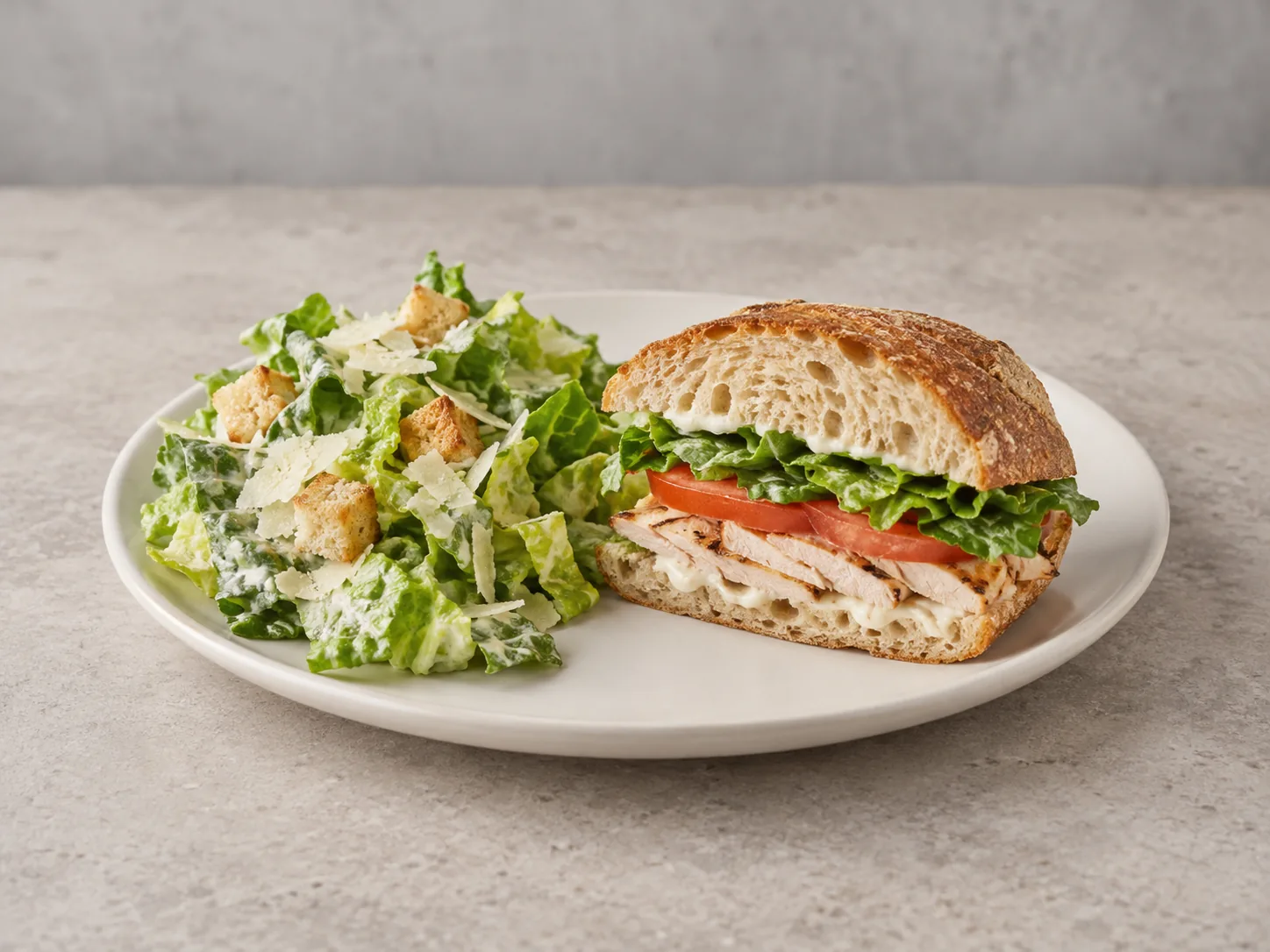 Editorial illustration of Half Sandwich & Salad