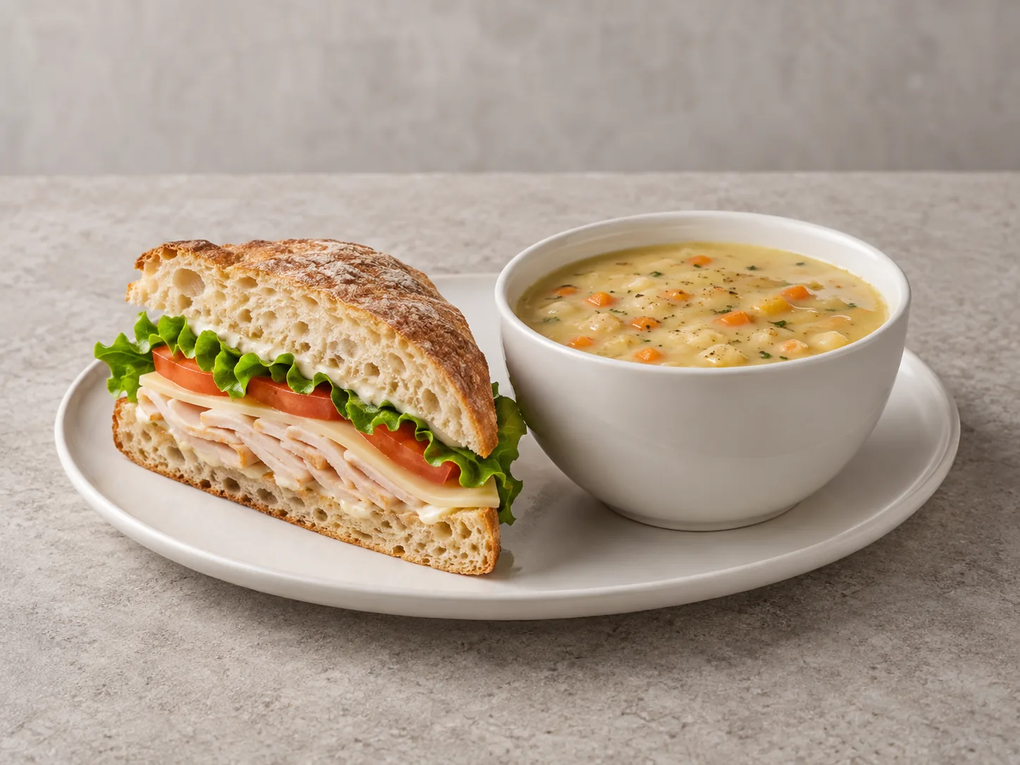 Editorial illustration of Half Sandwich & Soup