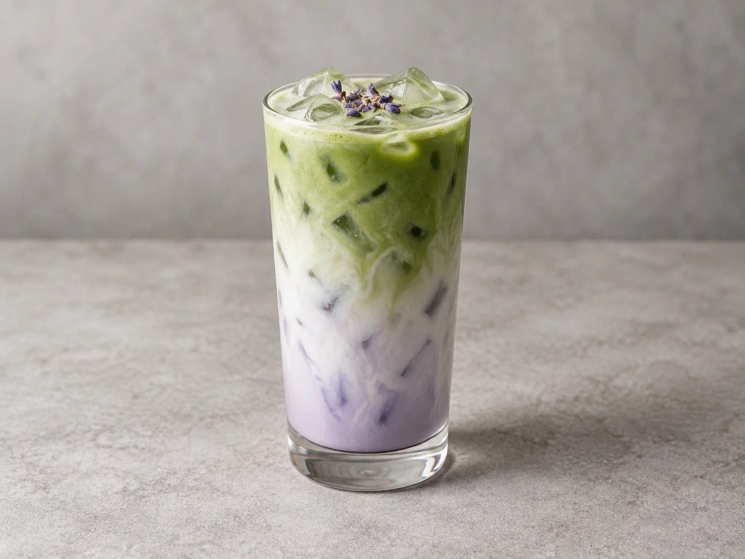 Editorial illustration of Lavender Matcha Latte