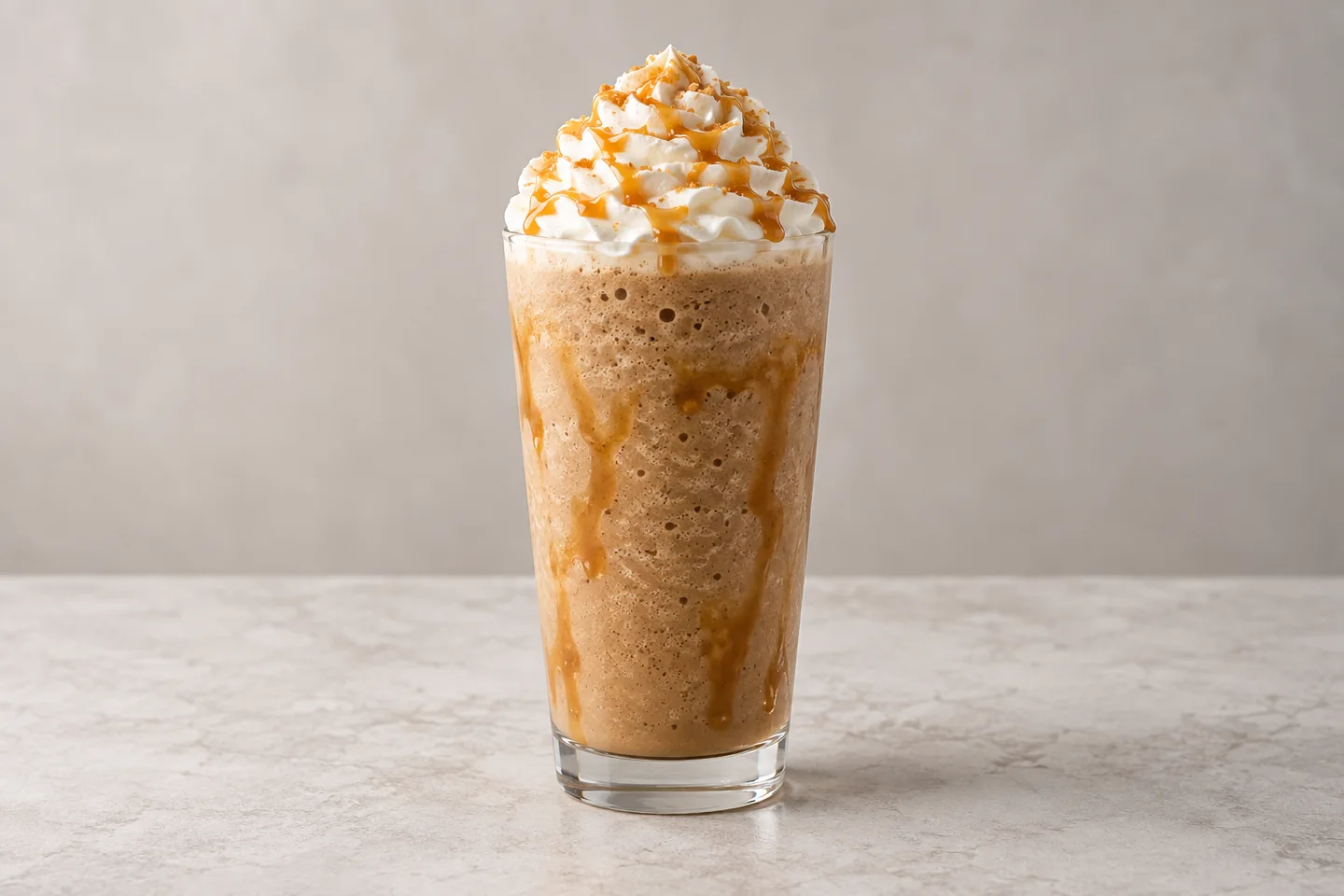 Illustrative blended coffee frappe from the True Baristas menu