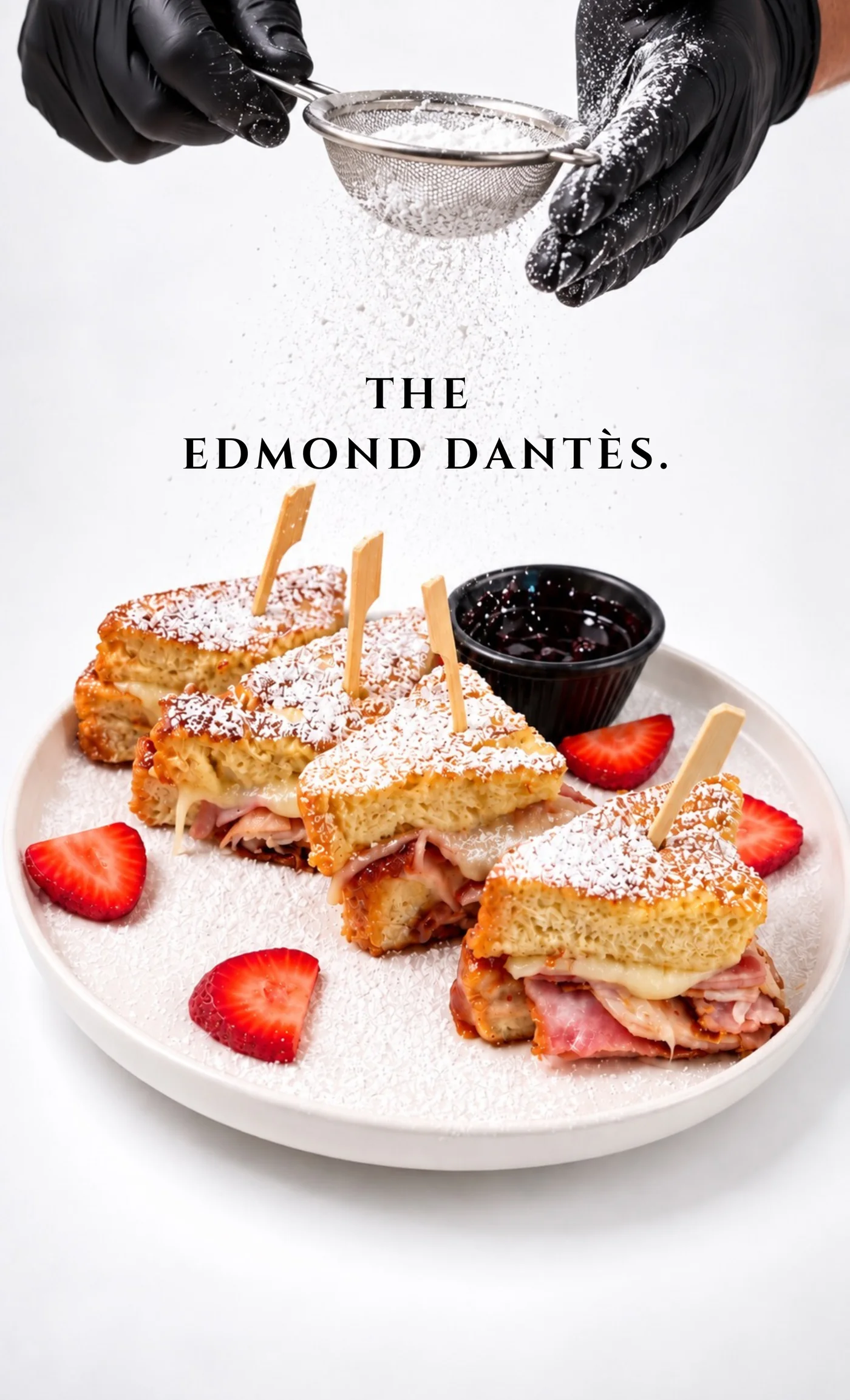 True Baristas Edmond Dantès brioche Monte Cristo with berries